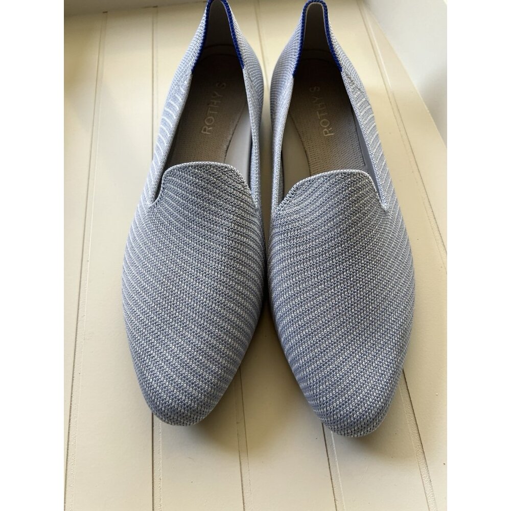 Rothy's Slip On Loafer Walking Shoes Light Periwinkle Blue Size 9 - Picture 5 of 11